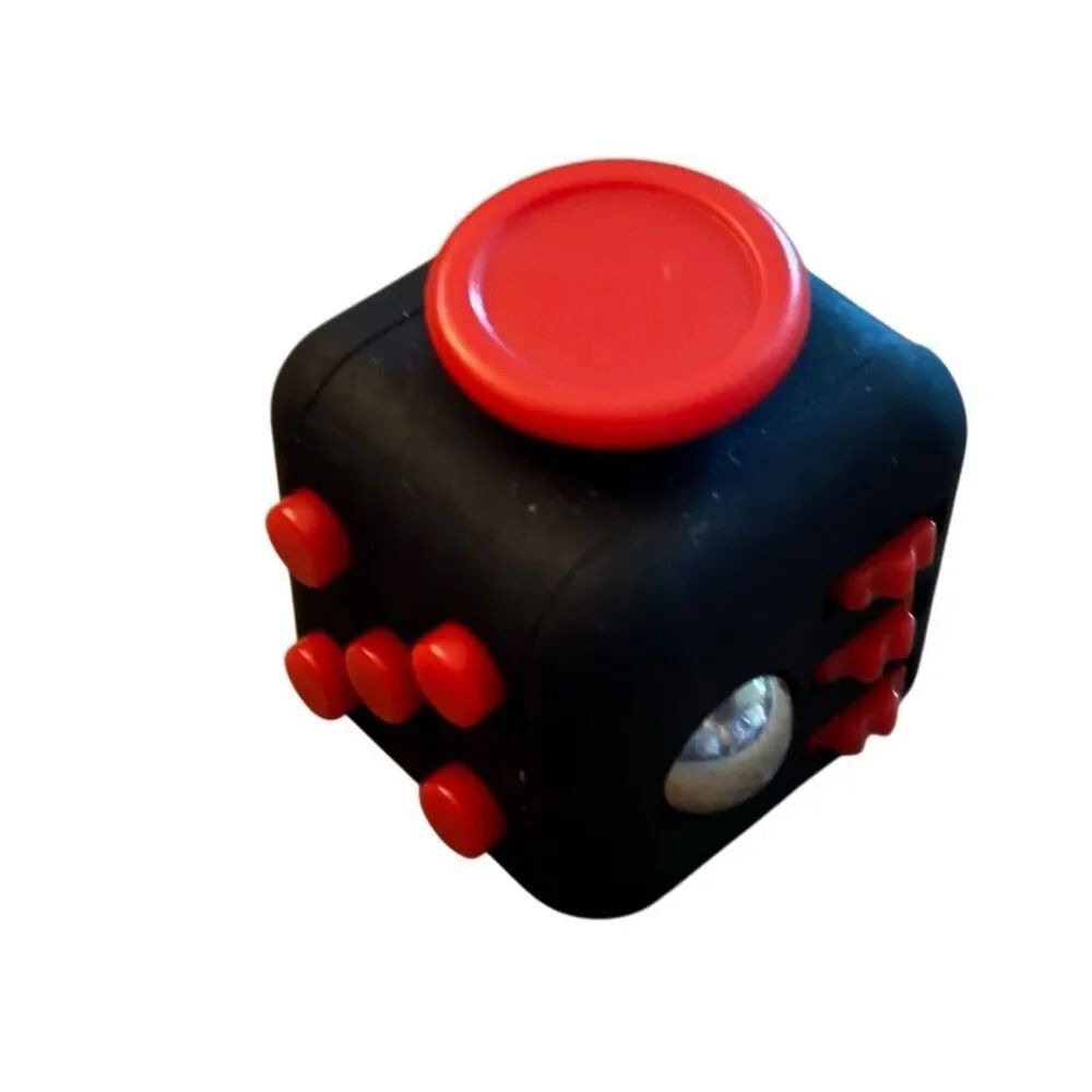 Red & Black 6 Sided Fidget Cube Stress Reliever